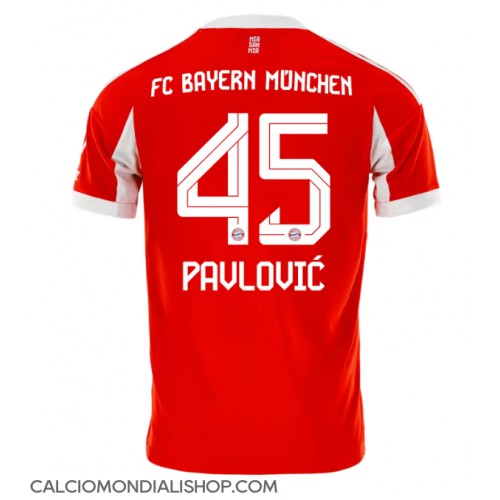 Maglie da calcio Bayern Munich Aleksandar Pavlovic #45 Prima Maglia 2025-26 Manica Corta